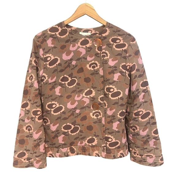 Jackets & Blazers - Les Chemise Blancs Medium coat- floral, asymmetrical 2 button. No fabric tag  :(